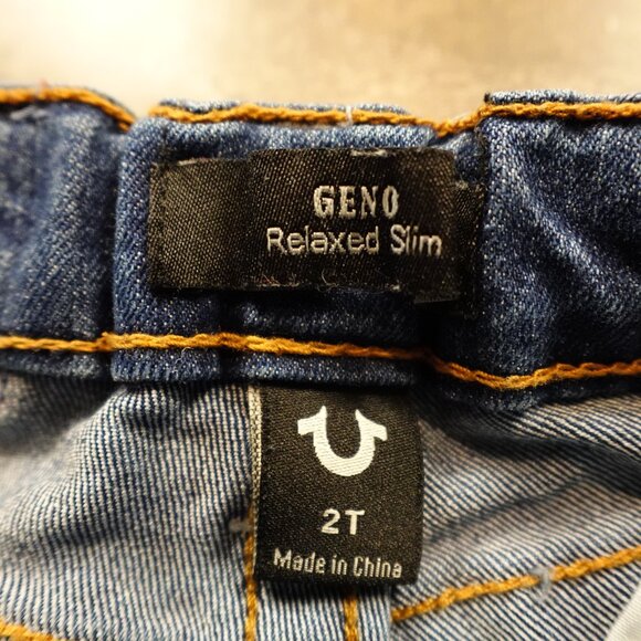 True Religion Geno Relaxed Slim Jeans Toddler Boys 2T Blue Denim Adjustable - Picture 2 of 10